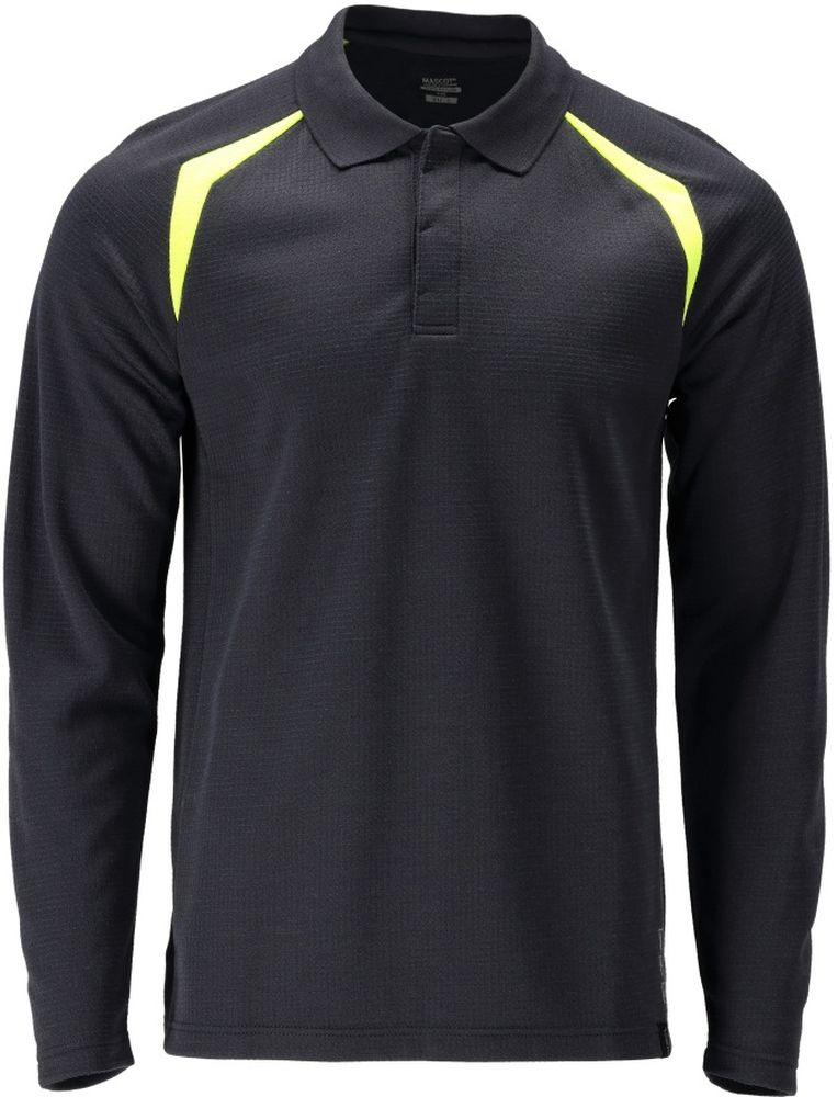 MascotPolo-ShirtLangarmAccelerateMultisafe21583-327SchwarzblauHi-visGelb-L