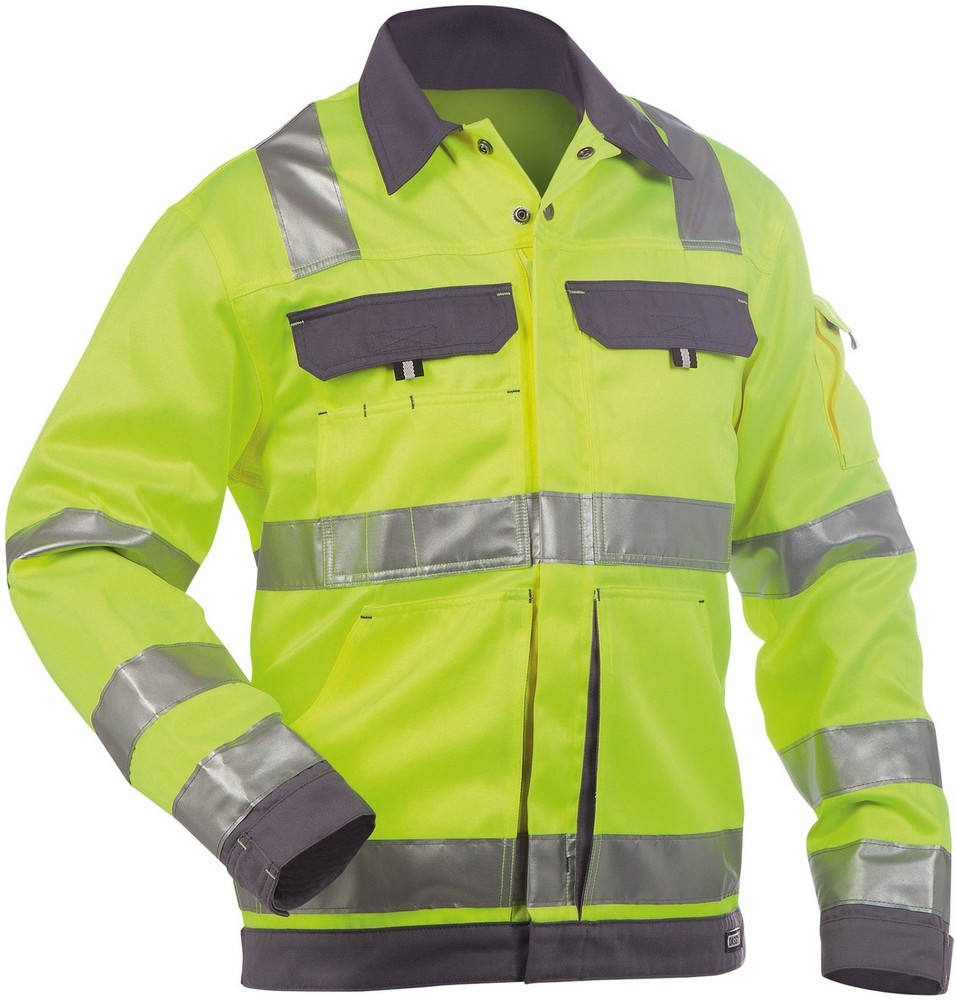 DassyWarnschutzArbeitsjackeDusseldorfPESCO74NeongelbZementgrau-4XL