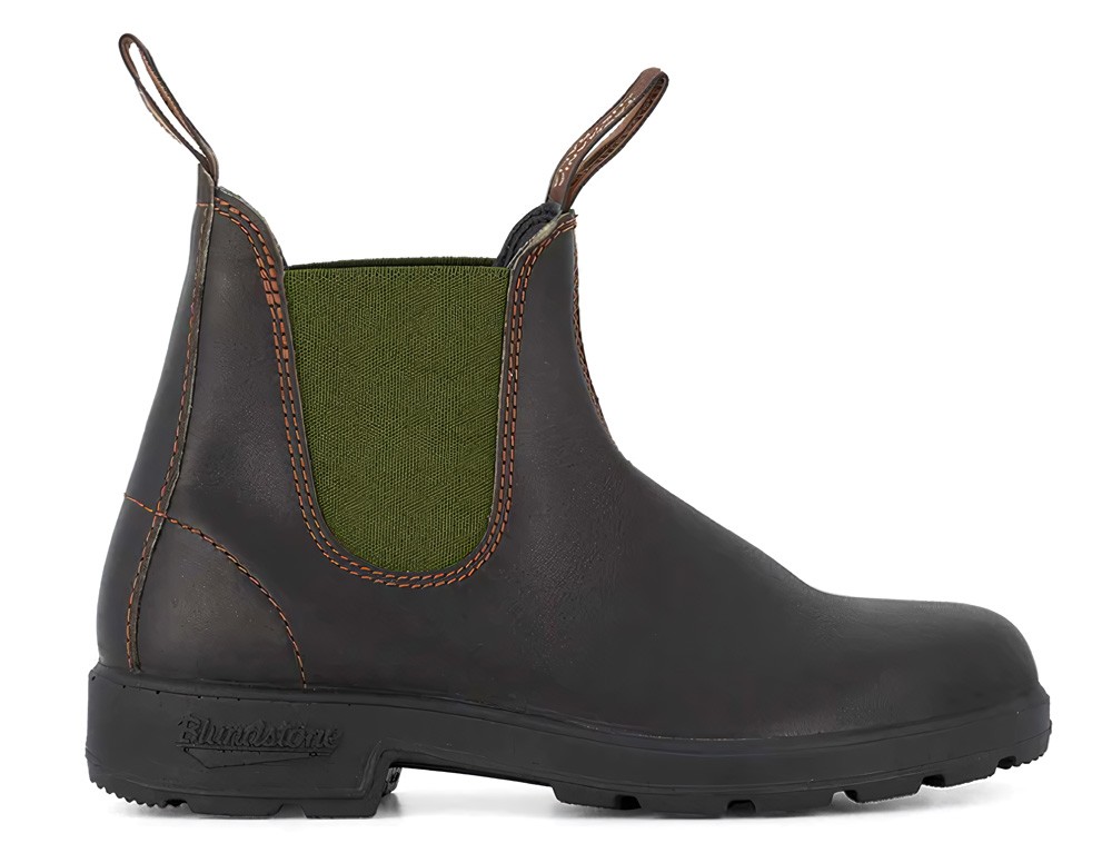 BlundstoneStiefelBoots519StoutBrownLeatherwithOliveElastic500Series