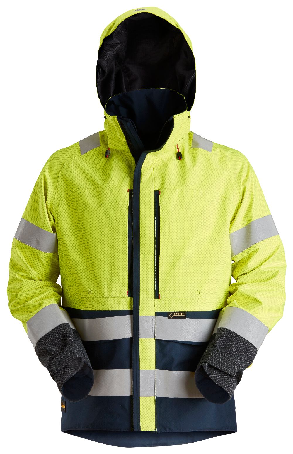 SnickersWorkwearProtecWorkHi-ViswasserdGORE-TEXArbeitsjackeKl3Hi-VisGelbNavy