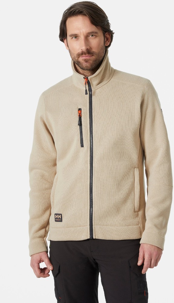 HellyHansenFleecejackeKensingtonKnitFleeceJacketSandEbony-XS