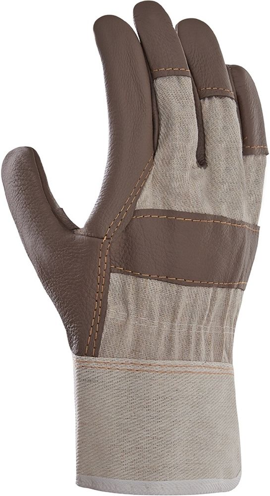 teXXorMbelleder-Handschuhe12Stck1113LederBraunDrellWei-10