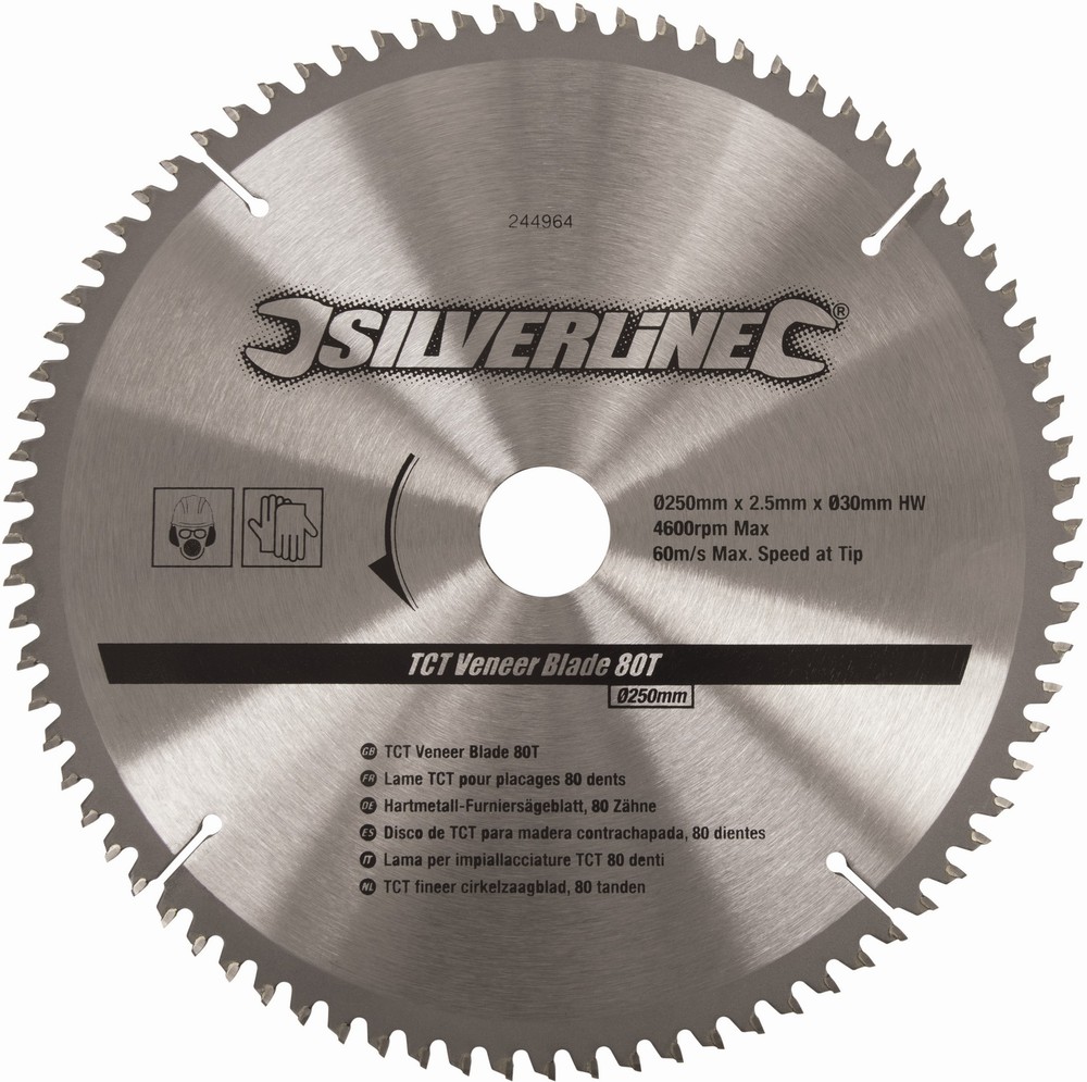 SilverlineSgebltterHartmetall-Furniersgeblatt80Zhne250x30Reduzierstcke2520u16mm