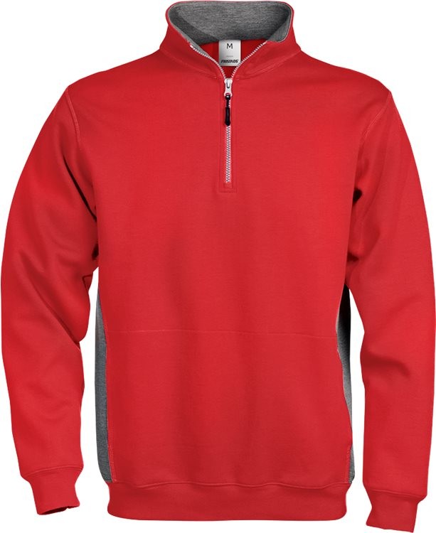 FristadsSweatshirtmithalbemZipperAcodeZipper-Sweatshirt1705DFRot