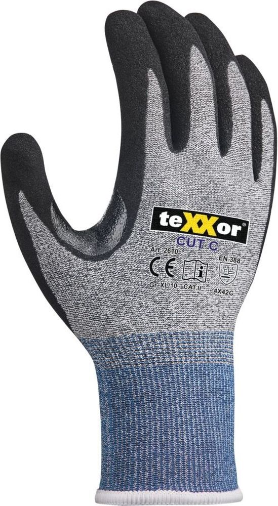 teXXorSchnittschutz-StrickhandschuheCutC12Stck2610Grau-MeliertBlauSchwarz-6