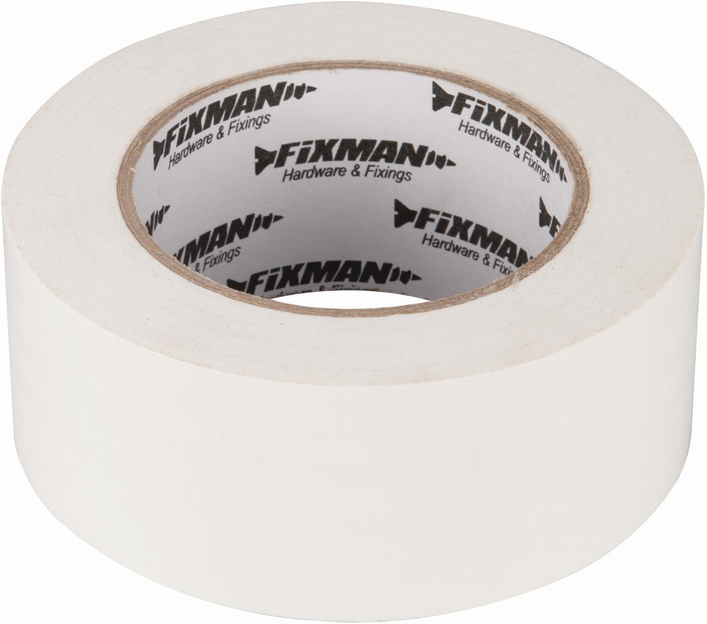 FixmanAbsperr-undKlebebnderExtrarobustesGewebeklebeband50mmx50m-Wei
