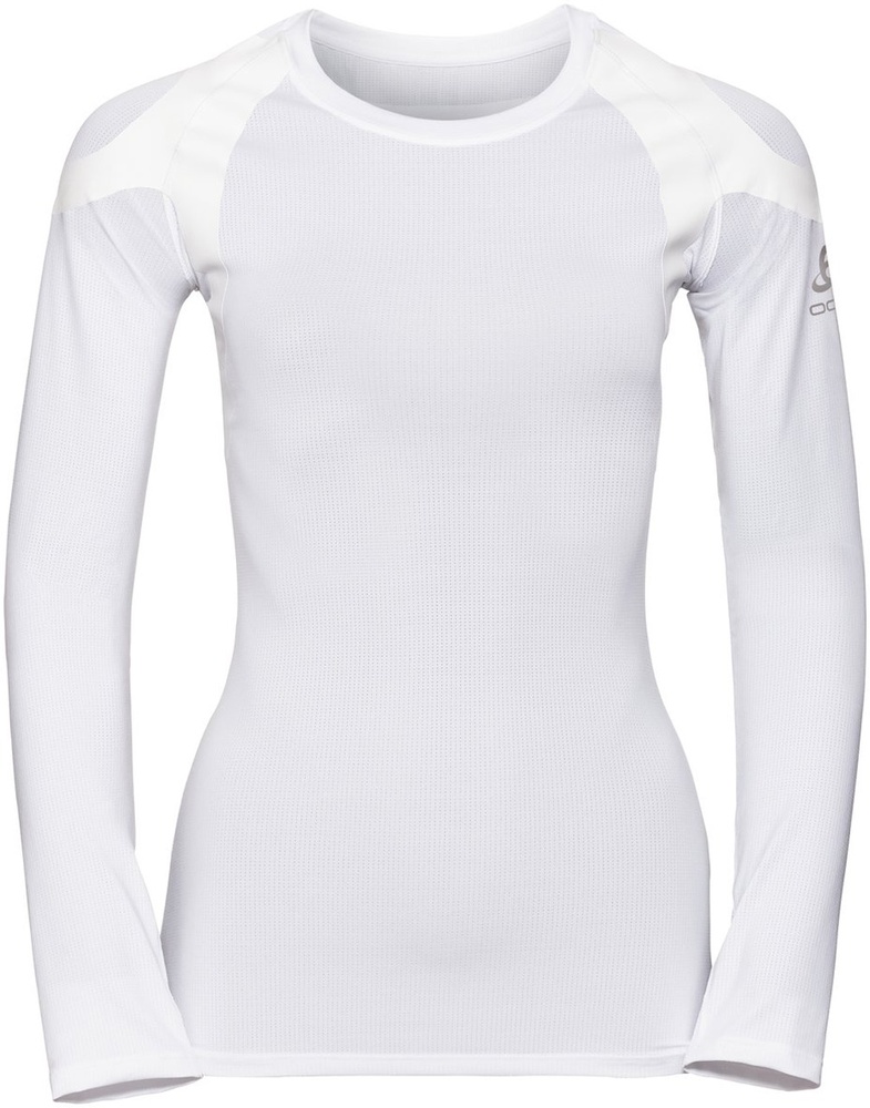 OdloDamenBlTopCrewNeckLong-SleeveActiveSpineLight195971White-L