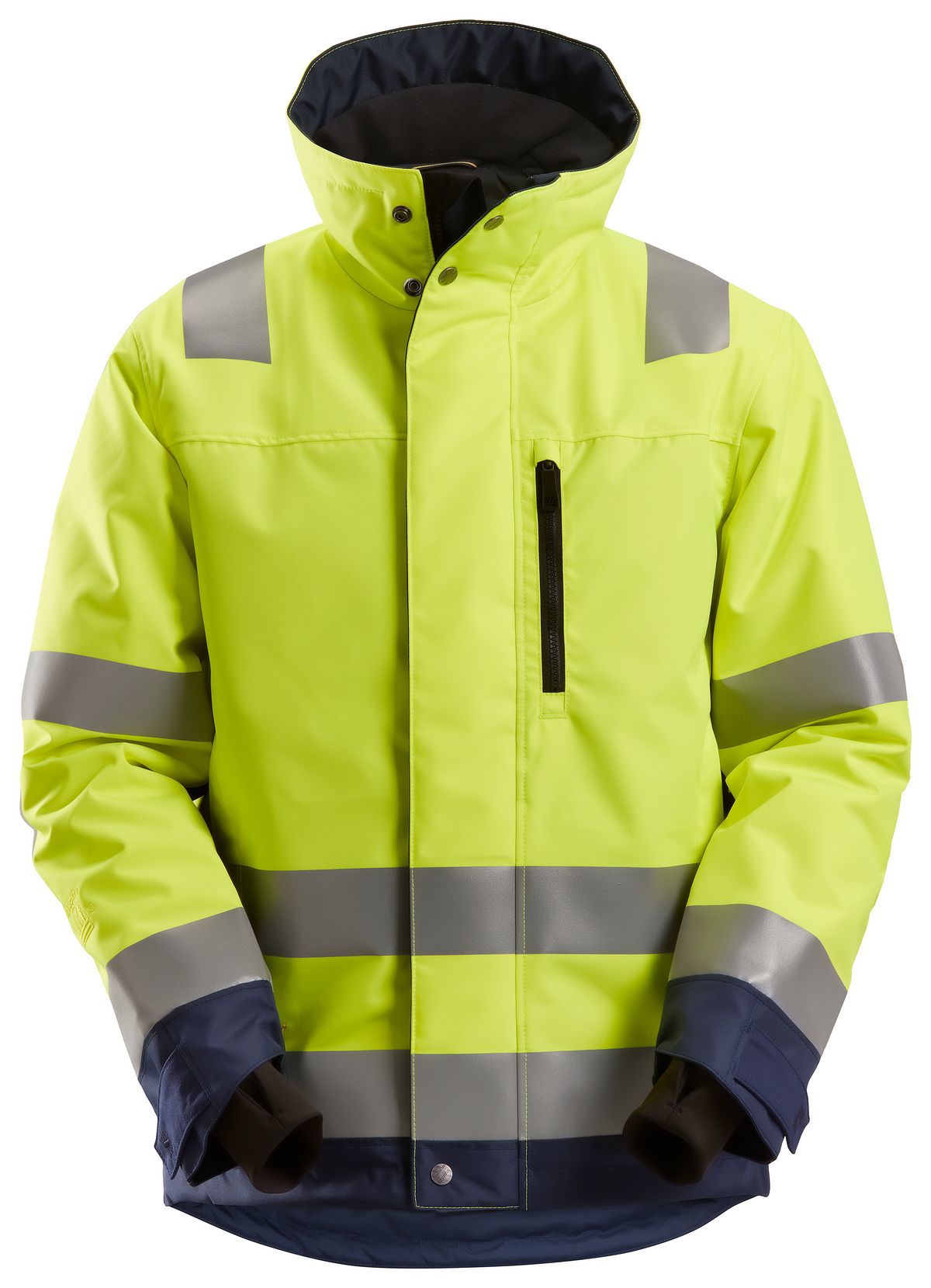 SnickersAllroundWorkHi-Vis375isolierendeArbeitsjackeKl3EN20471HV-Gelb-Navy