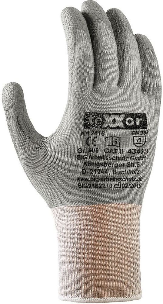 teXXorSchnittschutz-StrickhandschuhePu-Beschichtung12Stck2416GrauGrau-6