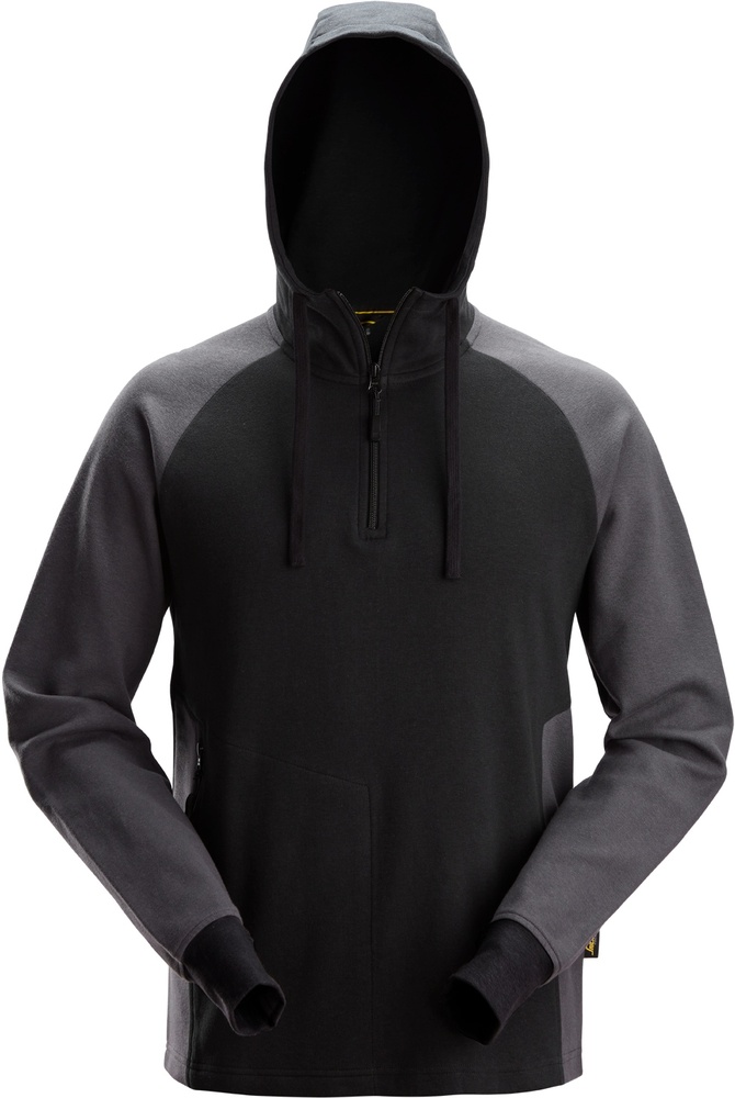 SnickersWorkwear2-FarbenHZHoodie2842Schw-Stahlg-XS