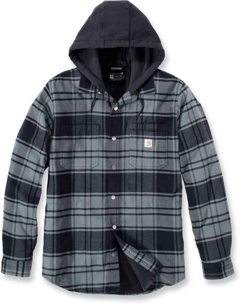 CarharttJackeFlannelFleeceLinedHoodedShirtJacElm-XL