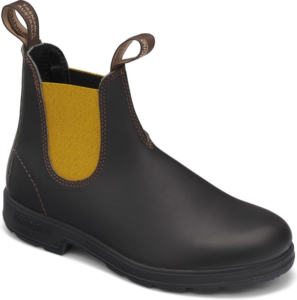 BlundstoneStiefelBoots1919BrownLeatherwithMustardElastic500Series