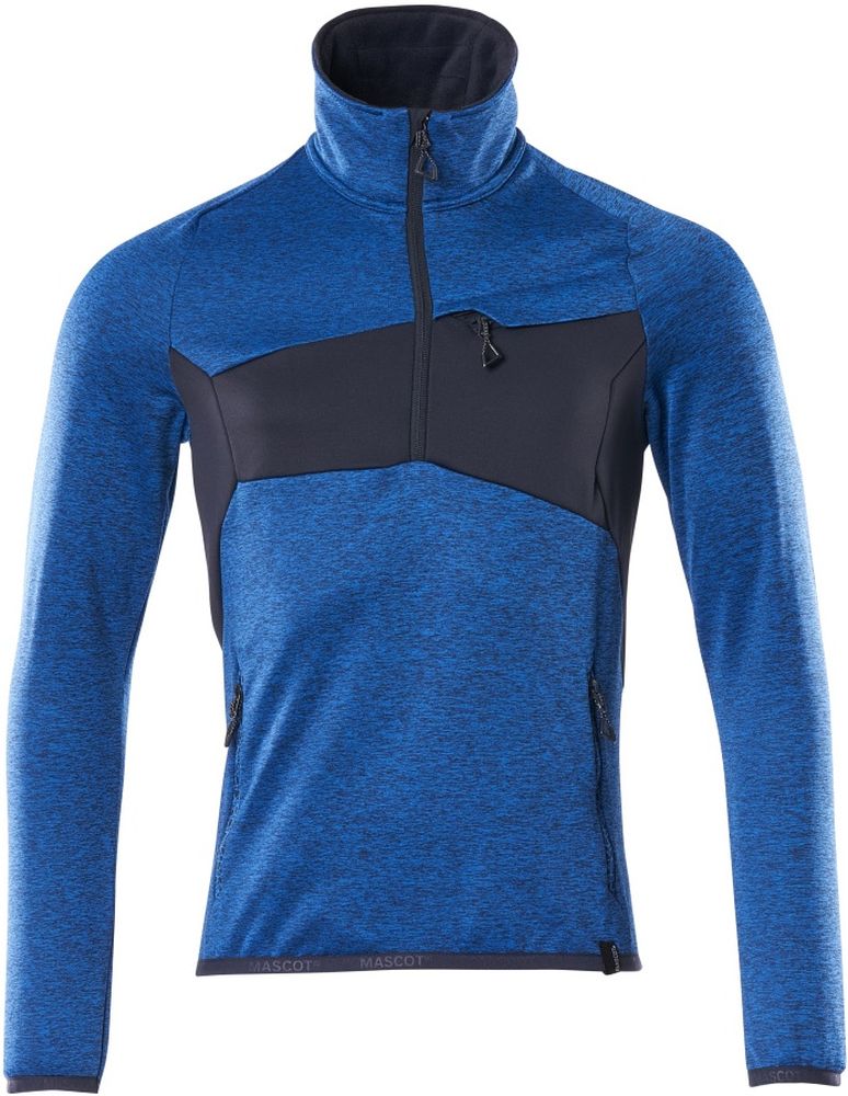 MascotFleecepullovermitkurzemReiverschlussAccelerate18003-316AzurblauSchwarzblau-XXL