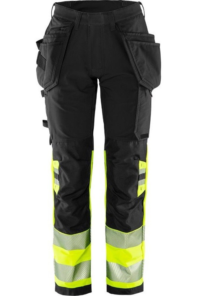 FristadsHighVisGreenHandwerkerStretchhoseDamenKl12663GSTPWarnschutz-GelbSchwarz-34