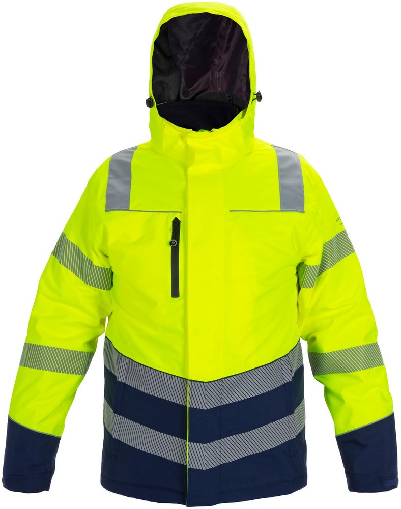 HydrowearArbeitsjackeWarnschutz-regenparkaBrusselNeongelbDunkelblau-3XL