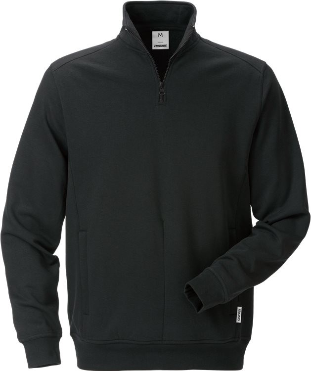 FristadsSweatshirtmitkurzemReiverschluss7607SMSchwarz