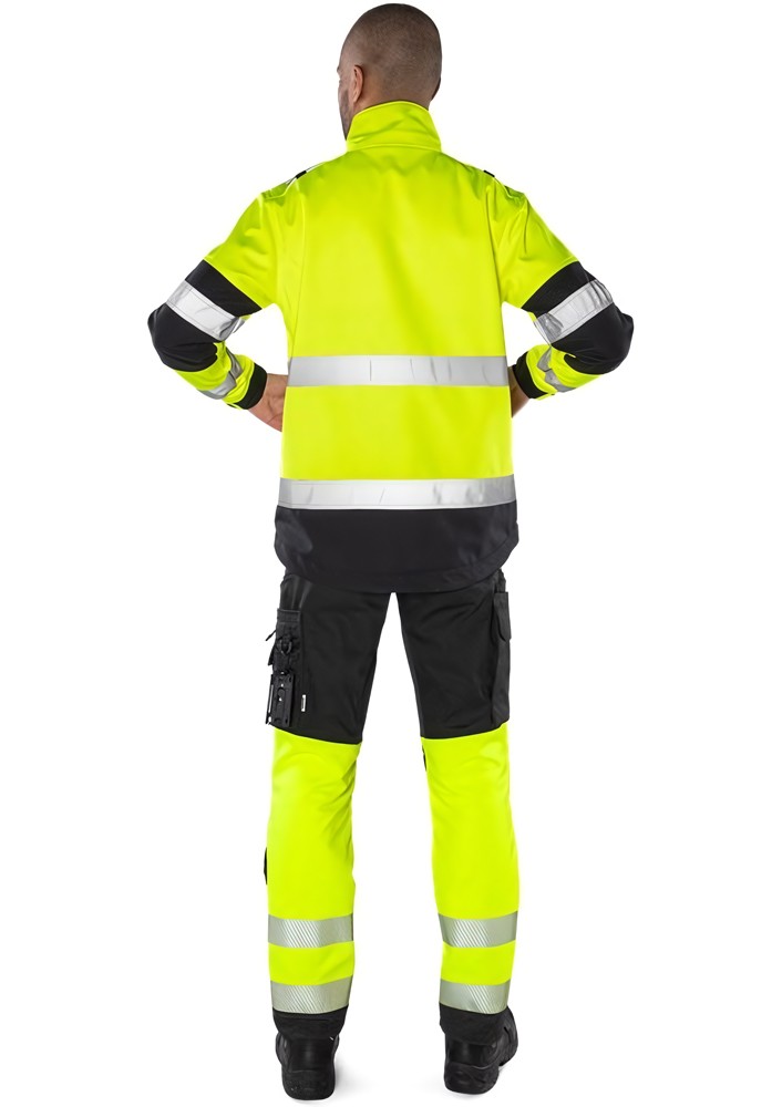 FristadsHighVisStretch-HoseKl12705PLUWarnschutz-GelbSchwarz-C44