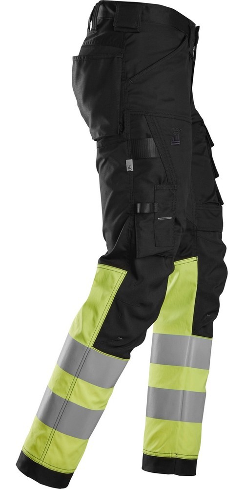 SnickersWorkwearHigh-VisStretchArbeitshoseKlasse1SchwarzHigh-VisGelb