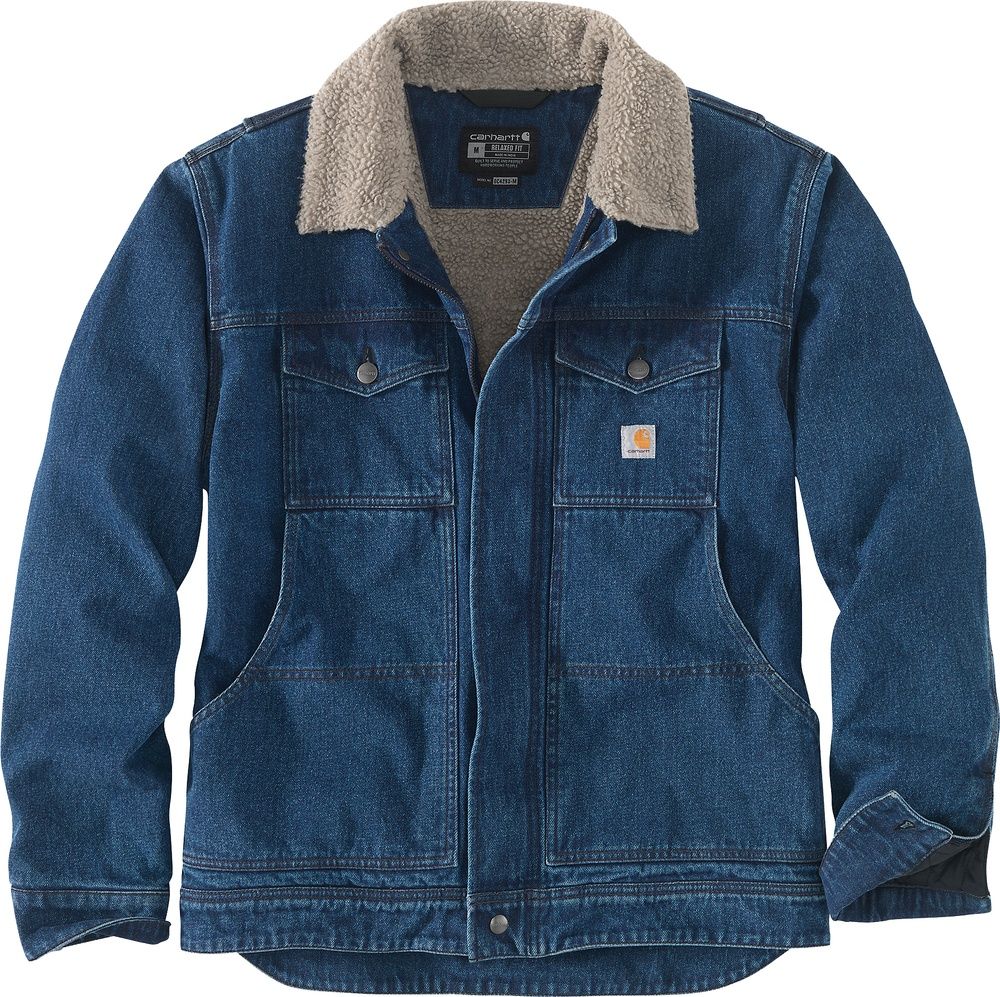 CarharttJackeRelaxedDenimSherpaLinedJacketBeech