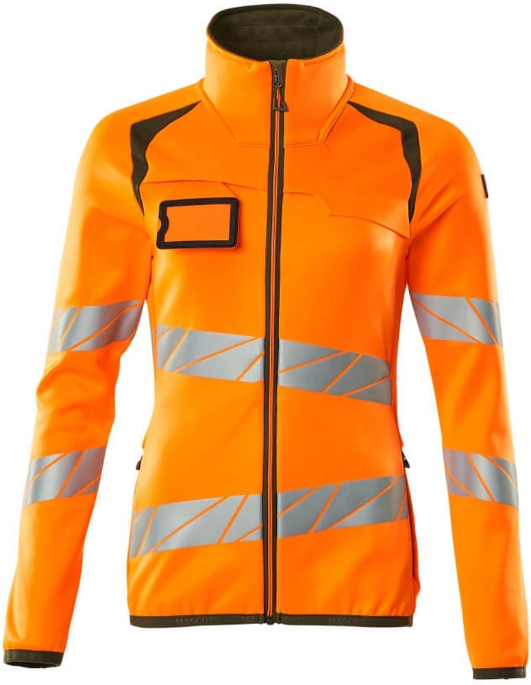 MascotDamenFleecepullovermitReiverschlussAccelerateSafe19153-315Hi-visOrangeMoosgrn-XXL