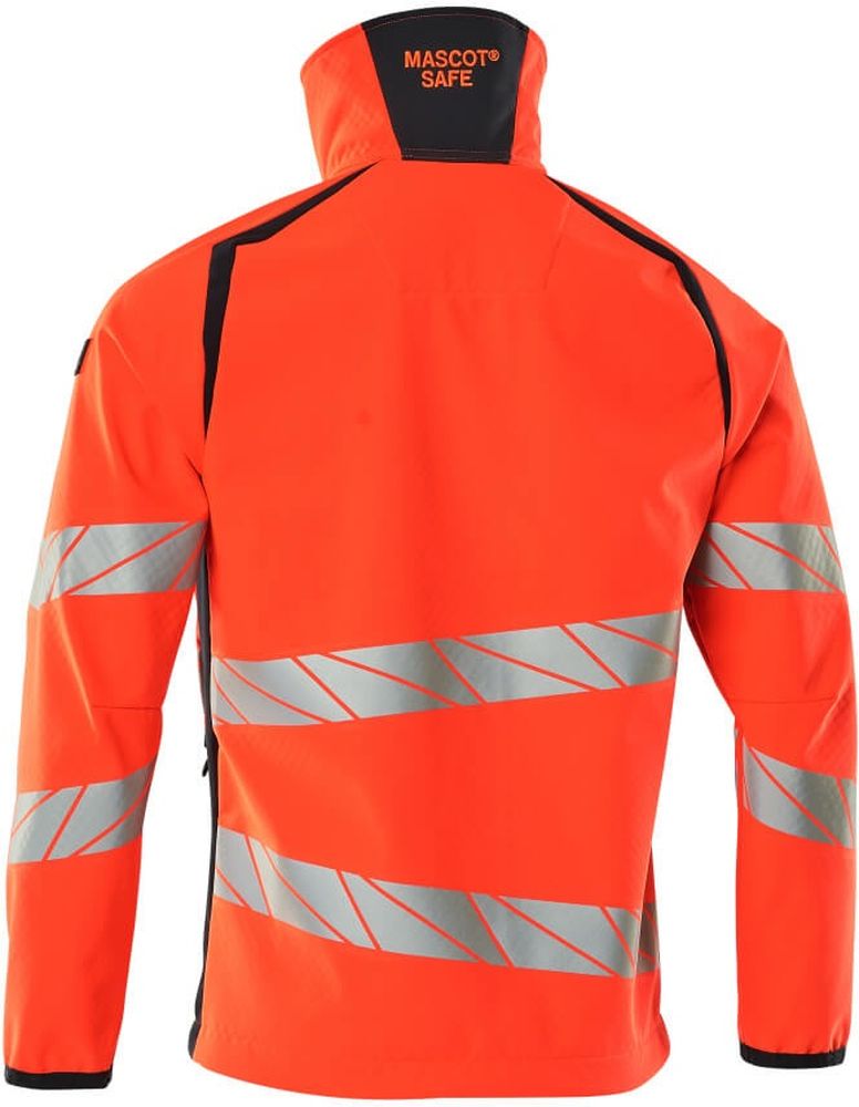 MascotSoftshellJackeAccelerateSafe19002-143Hi-visRotSchwarzblau-XXL