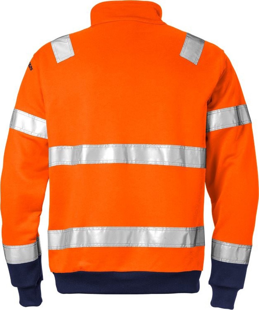 FristadsHighVisSweatshirtHighVisZipper-SweatshirtKl3728SHVWarnschutz-OrangeMarine-XS