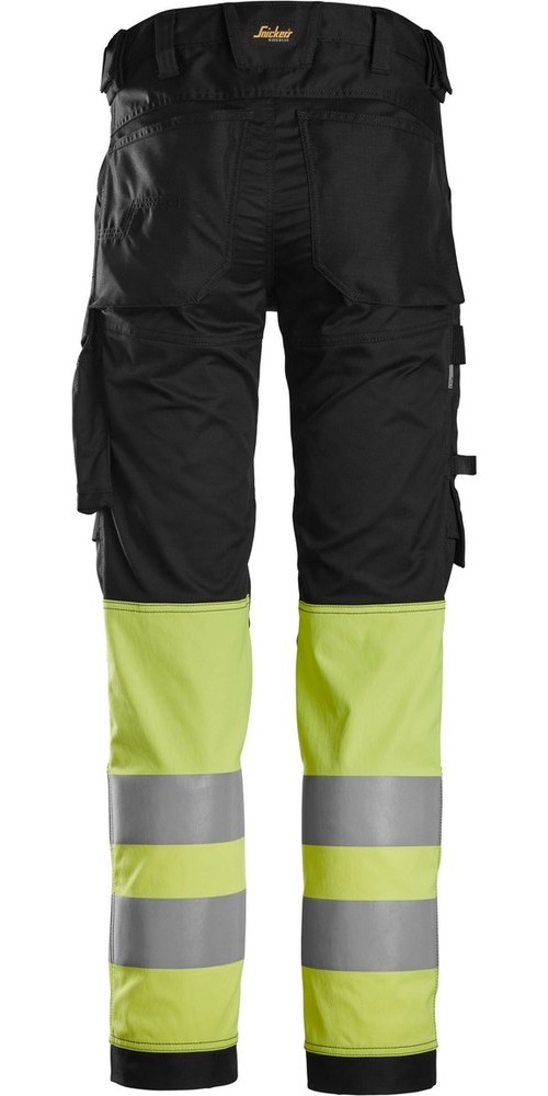 SnickersWorkwearHigh-VisStretchArbeitshoseKlasse1SchwarzHigh-VisGelb