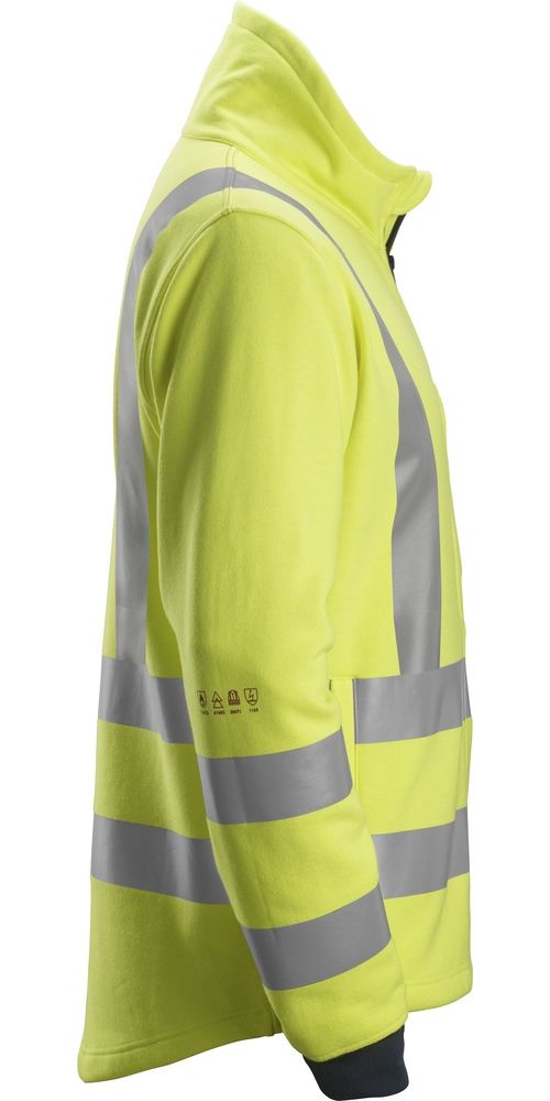 SnickersWorkwearProtecWorkHigh-VisReiverschlussArbeitshoodieKl32864Hv-Gelb-Navy-XS