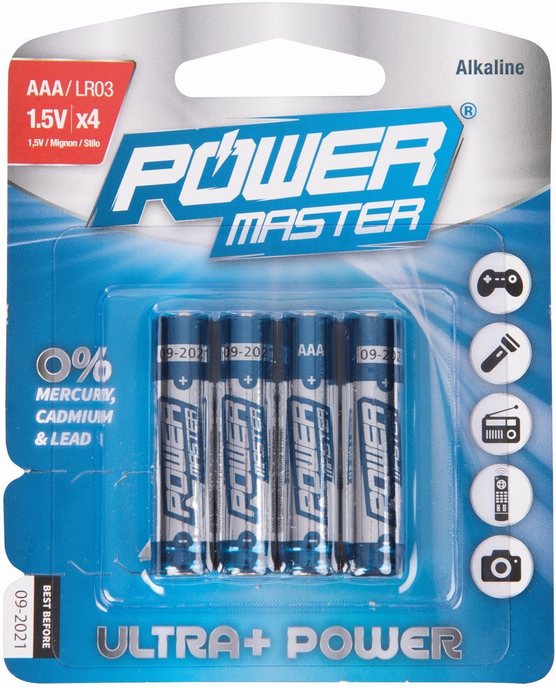 PowermasterBatterienAAA-Super-Alkali-BatterienLR034er-Pckg4er-Pckg
