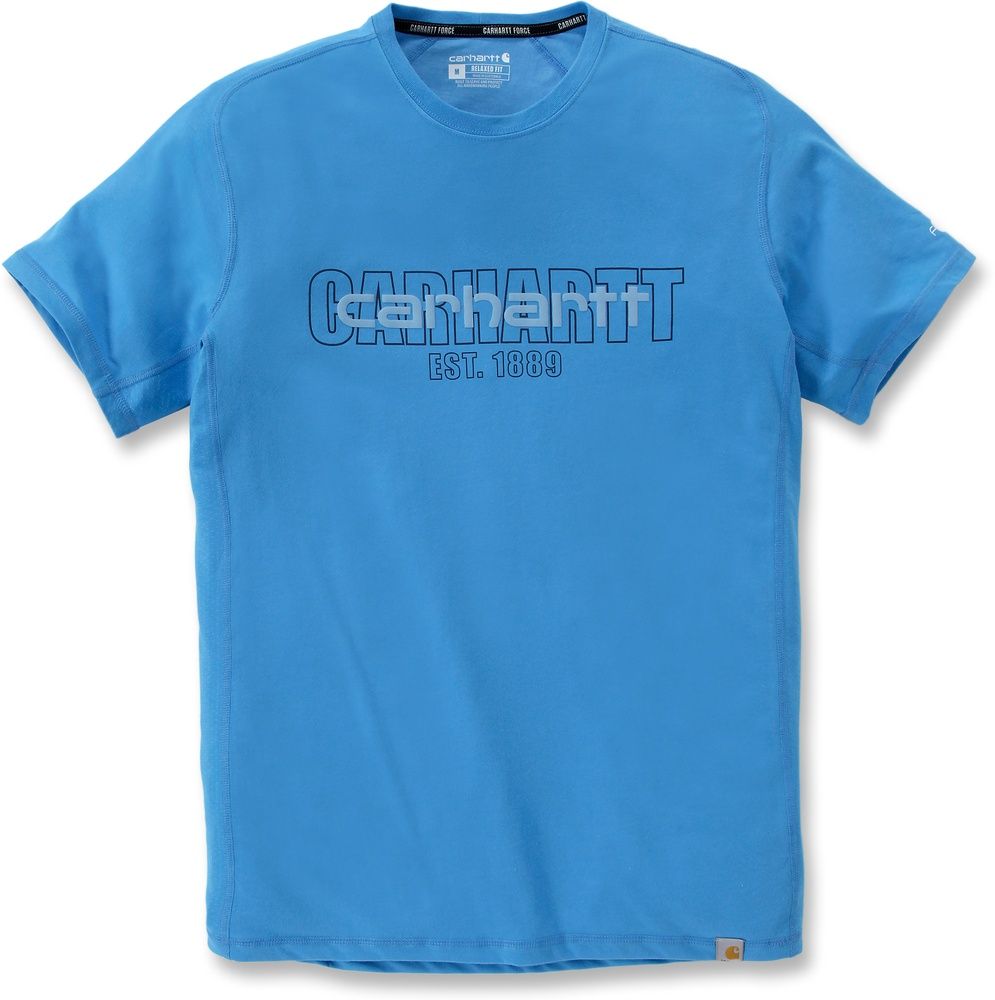 CarharttForceSSLogoGraphicTshirt106653EngineerBlueHeather-XL