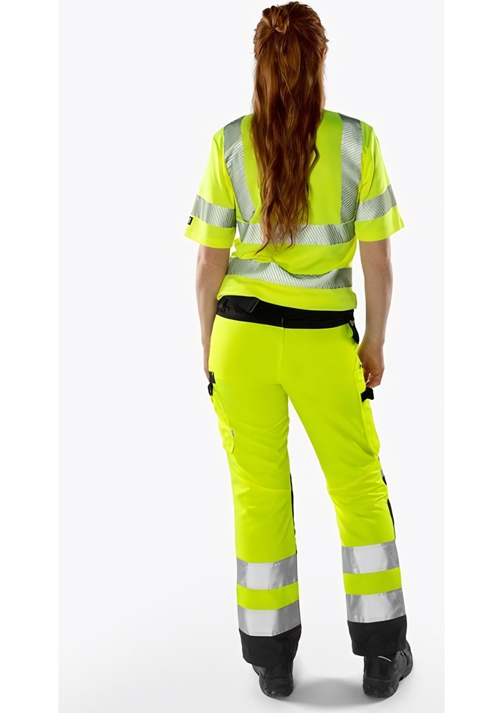 FristadsHighVisGreenHoseDamenKl22642GPLUWarnschutz-GelbMarine
