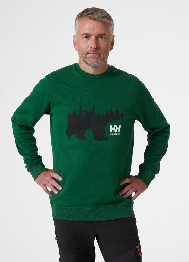HellyHansenLogoSweatshirtGreen-XS