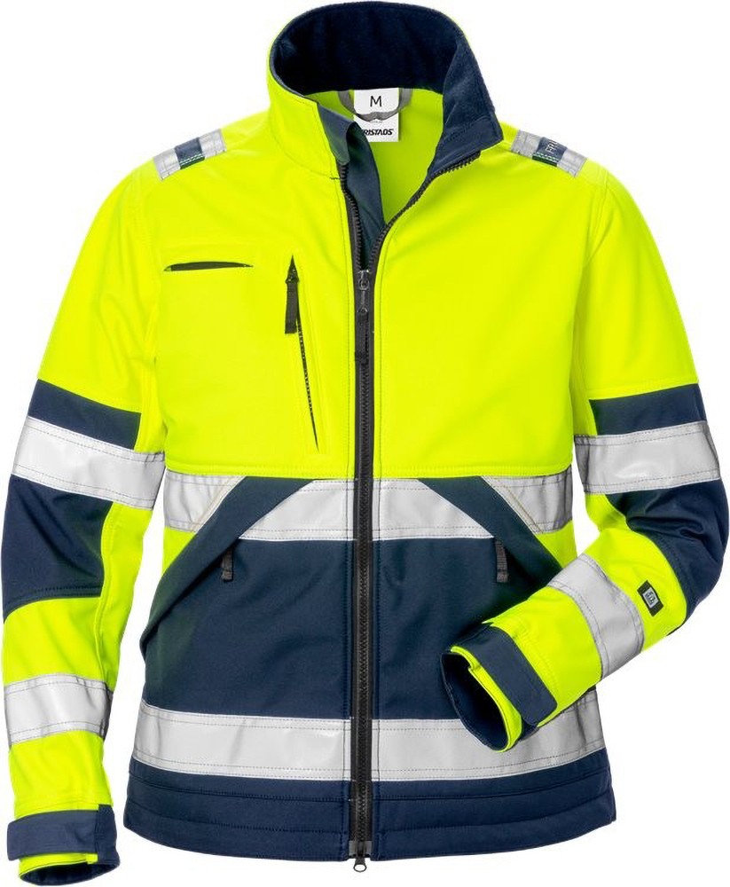FristadsWarnschutz-JackeHighVisSoftshell-JackeDamenKl24183WYHWarnschutz-GelbMarine