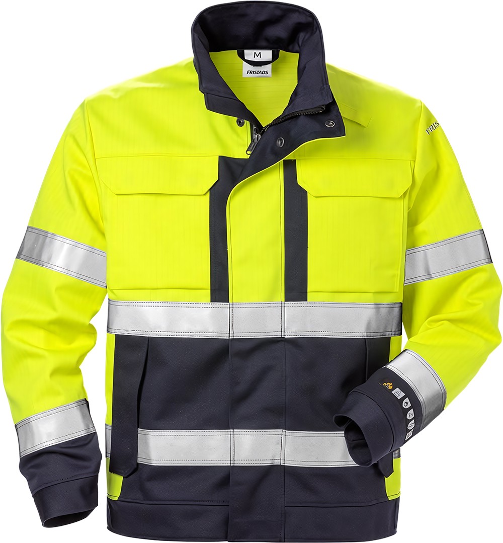 FristadsFlameHighVisJackeKl34584FLAMWarnschutz-GelbMarine