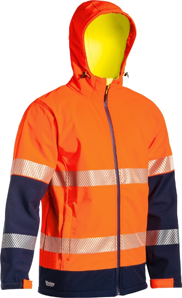 BisleyWarnschutzbekleidungTapedHiVisRipstopBondedFleeceOrangeBlau-L