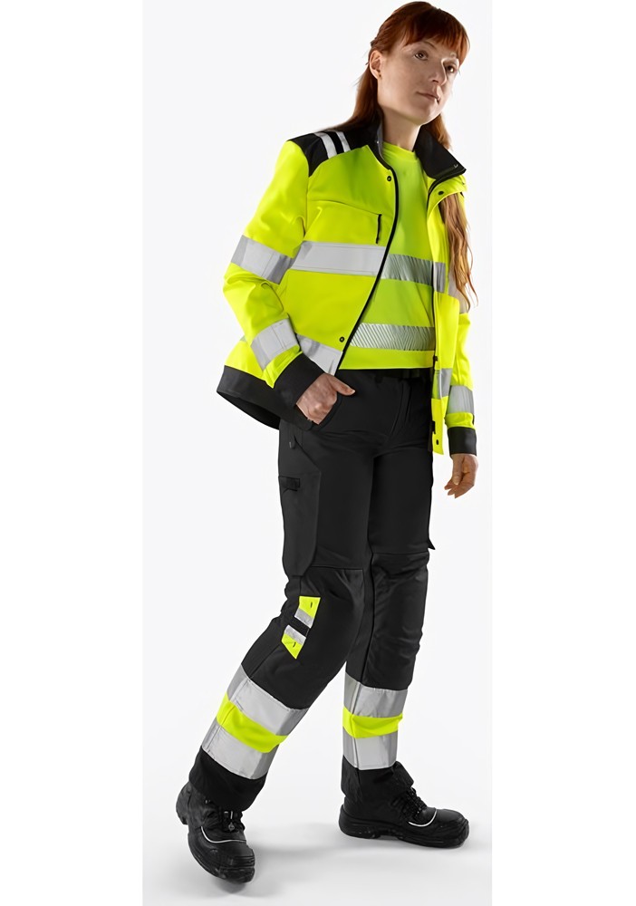 FristadsHighVisGreenHoseDamenKl12652GPLUWarnschutz-OrangeGrau-34