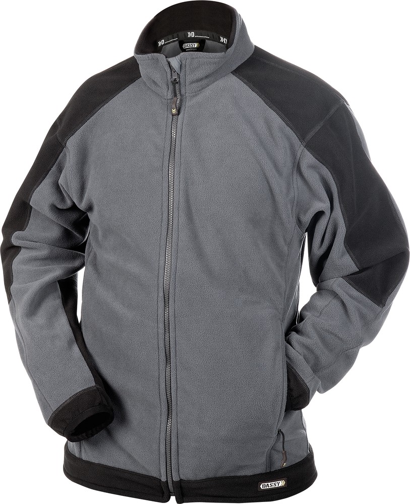 DassyZweifarbigeFleecejackeKazanPES16ZementgrauSchwarz