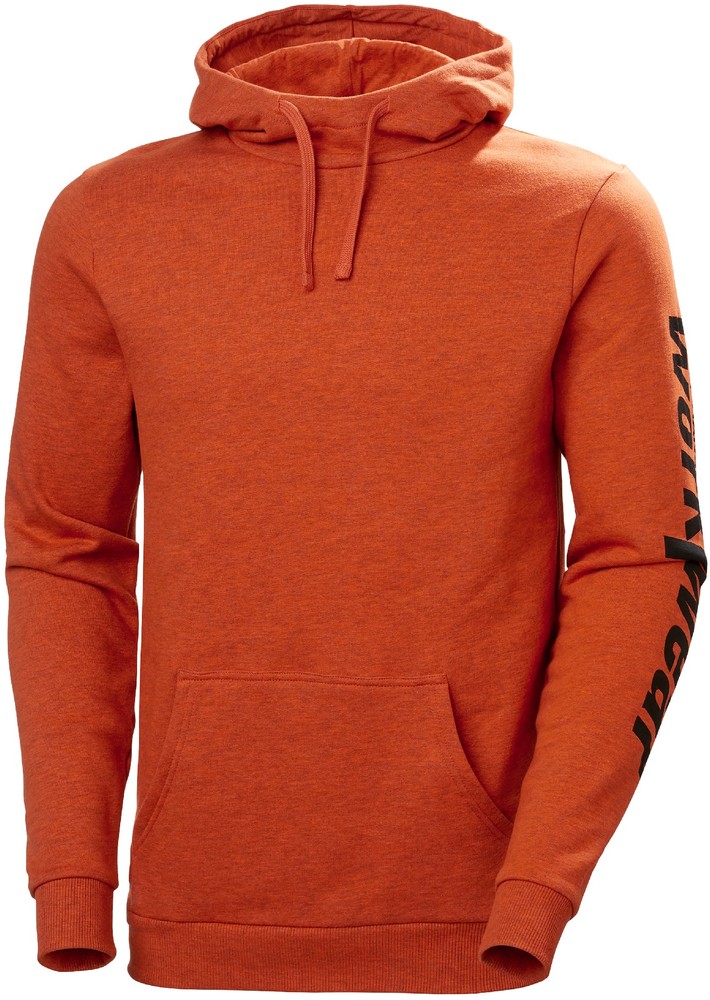 HellyHansenLogoHoodieOrange-XS