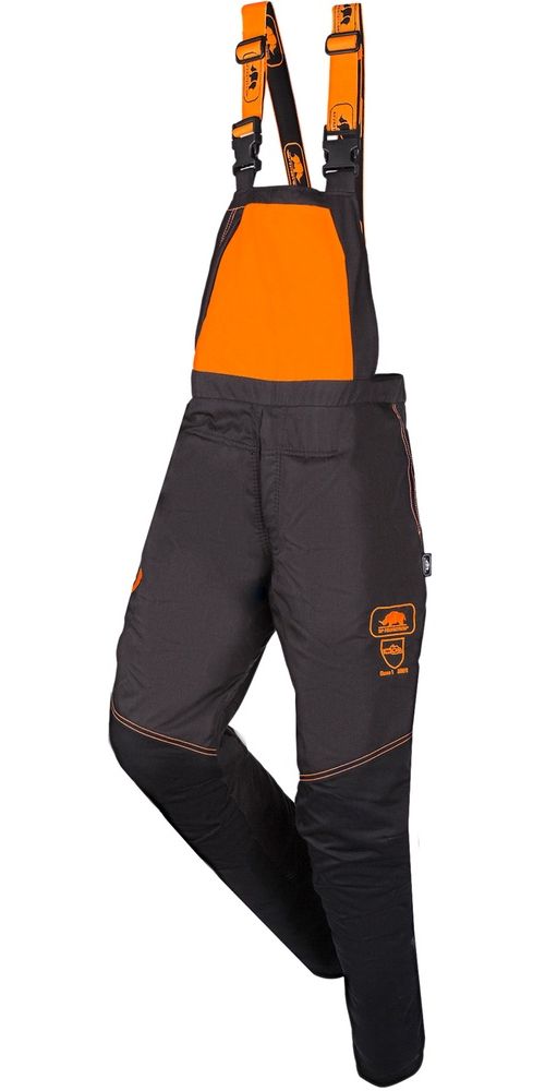 SIPOverallSchnittschutzlatzhoseKlasse1TypA1RG1AnthrazitgrauSchwarzNeonorange-XS