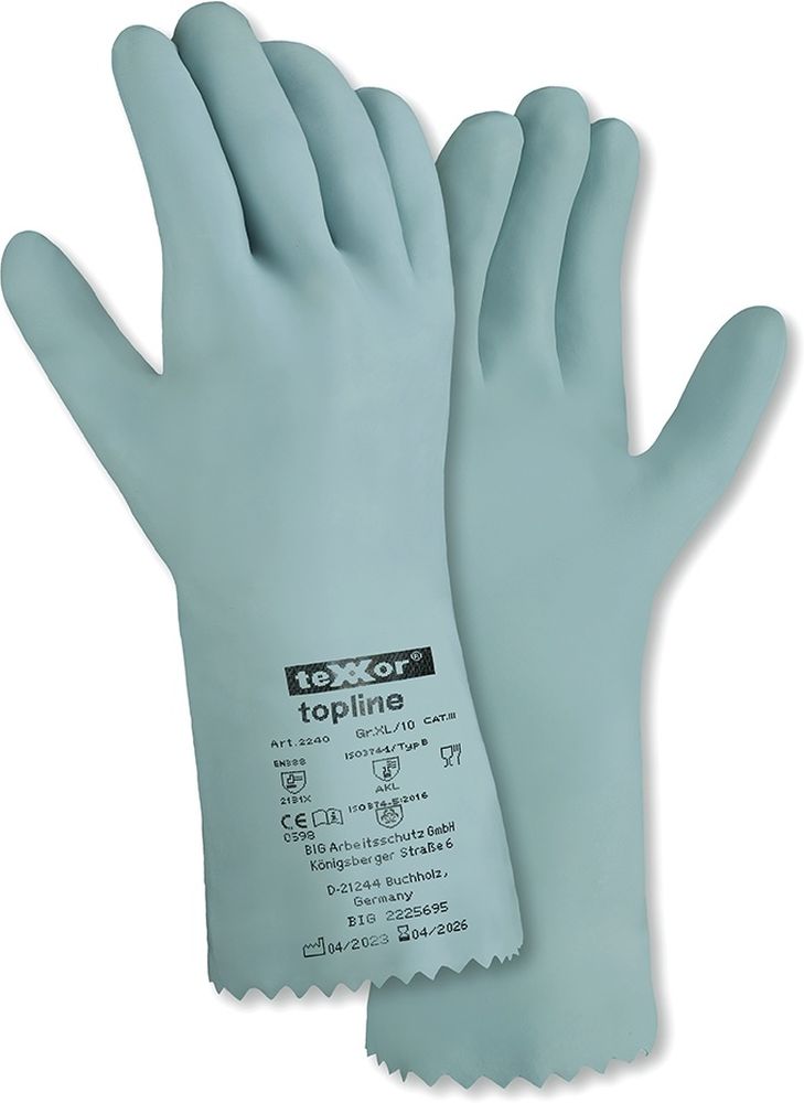 teXXorToplineChemikalienschutz-HandschuheNaturlatex12Stck2240Hellblau-6