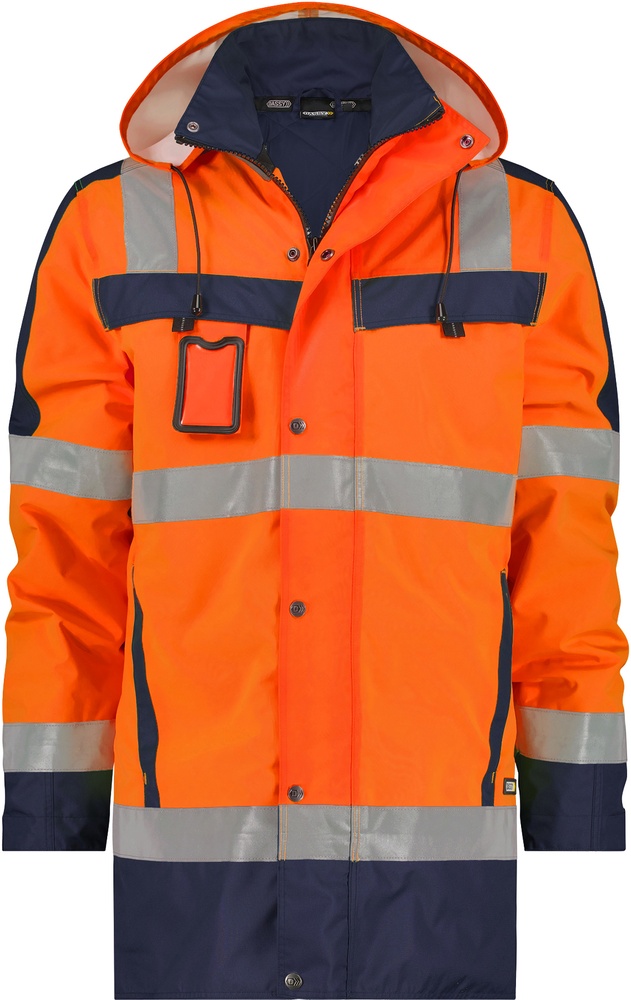 DassyWesteWarnschutzParkaLimasolPES70NeonorangeDunkelblau-3XL