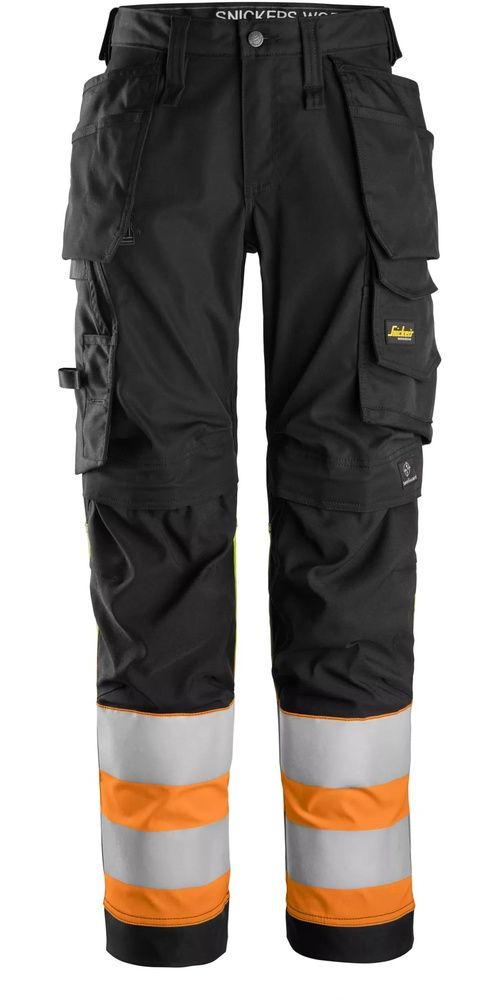 SnickersWorkwearHigh-VisClass1DamenStretchHosemitHolstertKl16734Schw-Hv-Orange-18